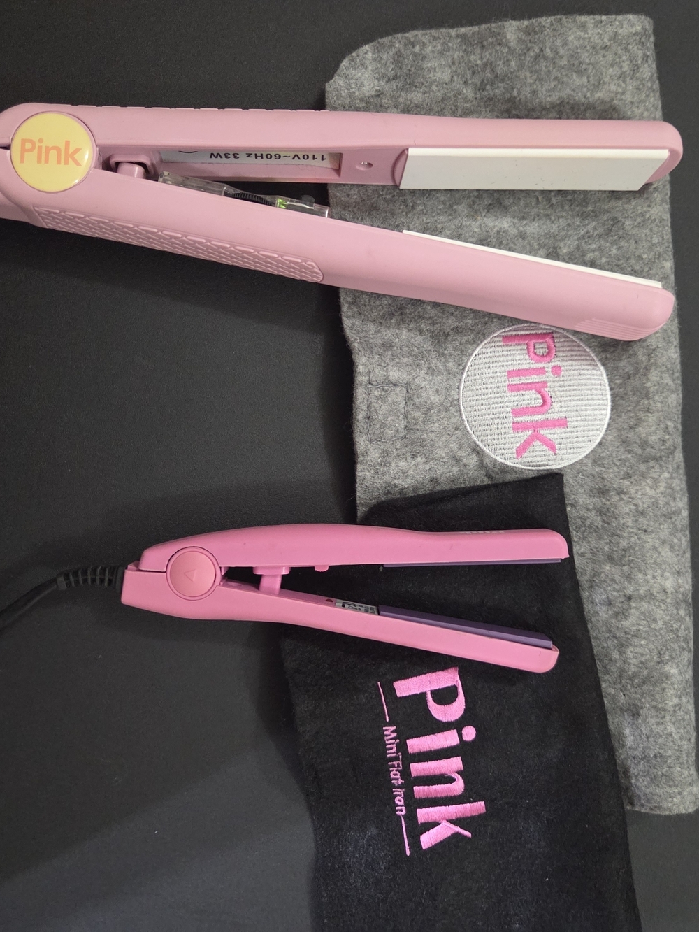 Pink Mini Hair Straighteners for Compact Travel Flat Iron